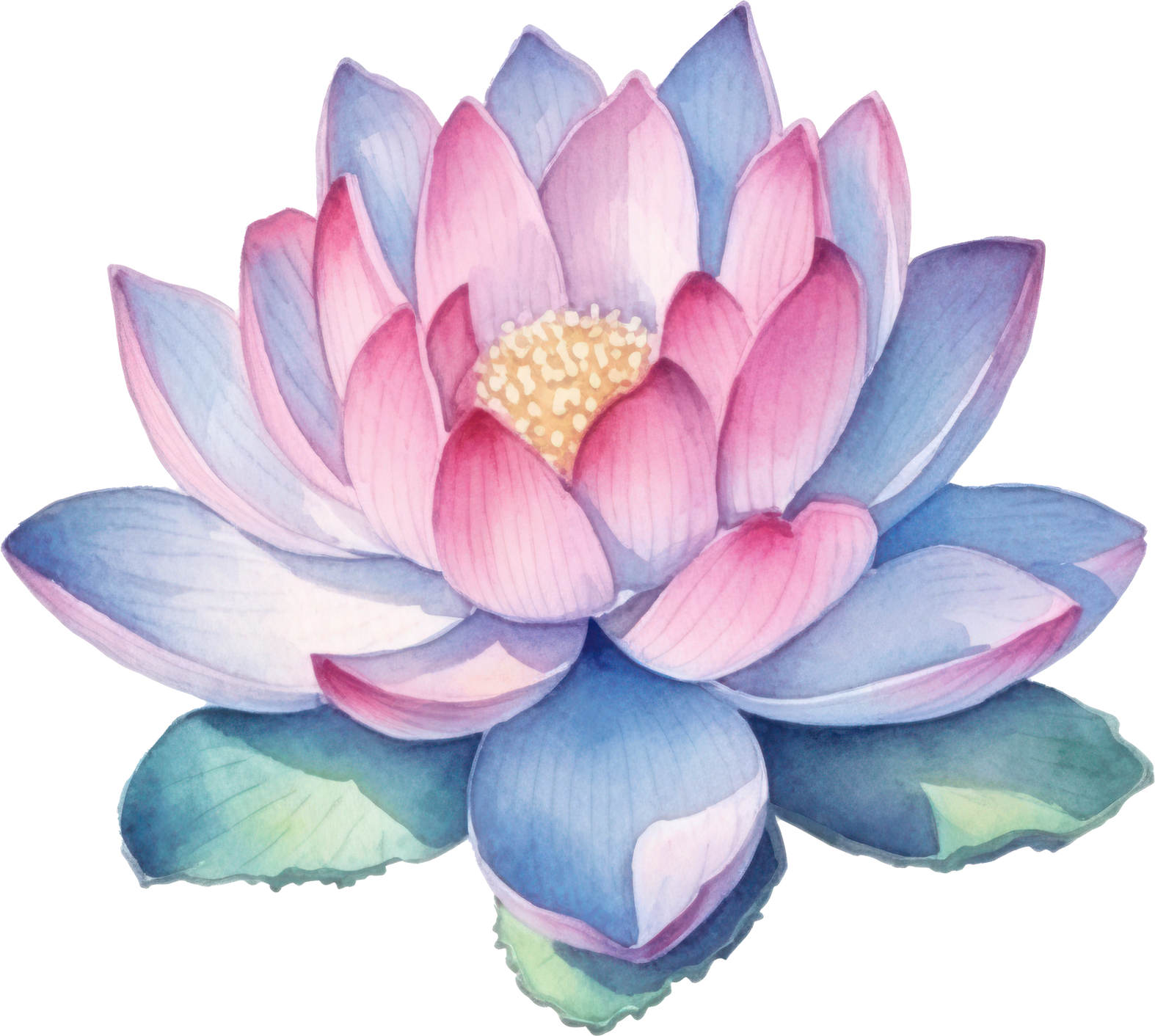 Lotus Flower Watercolor Illustration